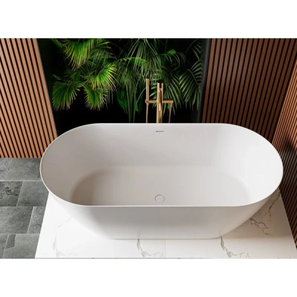 Ванна из искусственного камня Cezares Relax 150х75 см отдельностоящая CZR-RELAX-150-75-57-SSB (детальная фотография), овальные