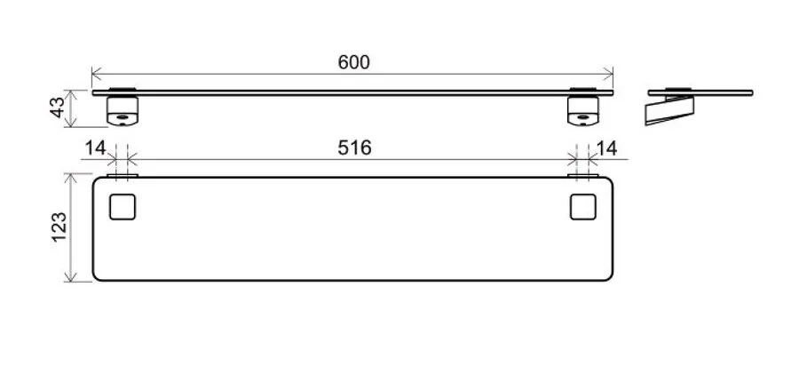 Полочка для ванной Ravak 10° черная X07P567 (детальная фотография), современные, hi-tech