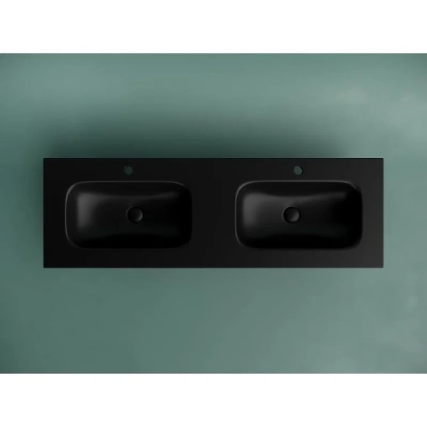 Раковина Ceramica Nova Grace 141 см черная матовая CN7022MB (детальная фотография), встраиваемые (в столешницу)