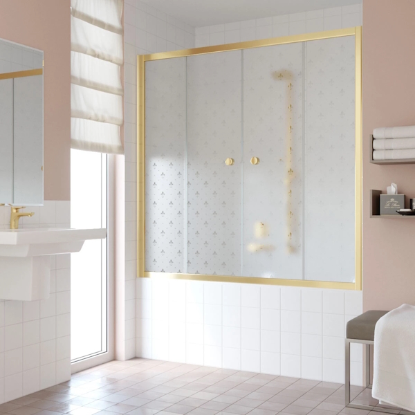 Душевая шторка на ванную стекло флёр-де-лис Vegas-glass Z2V 170 R05 (детальная фотография), узорчатые