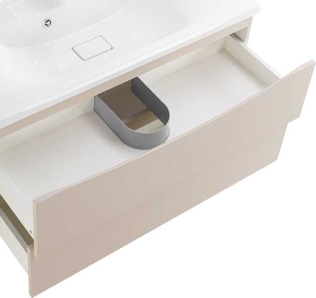 Тумба под раковину подвесная BelBagno Marino 100 см crema opaco MARINO-1000-2C-SO-CO-P (детальная фотография), бежевая