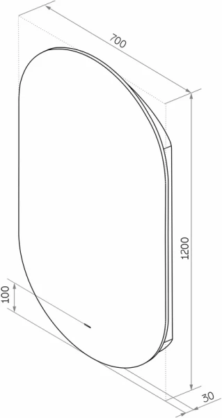 Зеркало с подсветкой Misty Титавин 70 см овальное ТИТ-02-70/120-14 (детальная фотография), 70 см