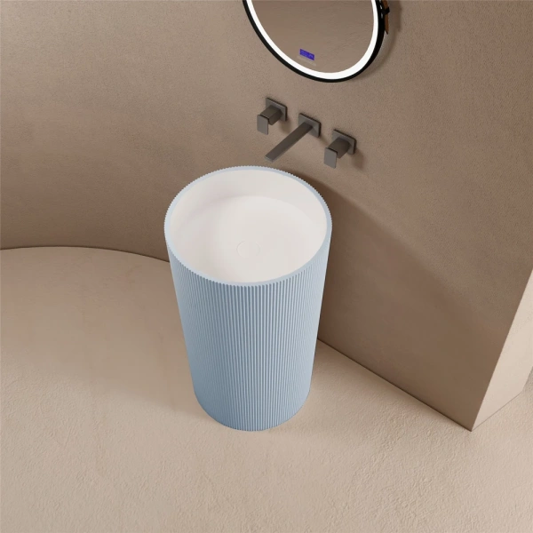 Раковина напольная Abber Stein 50 см голубая AS2501Blau (детальная фотография), другие