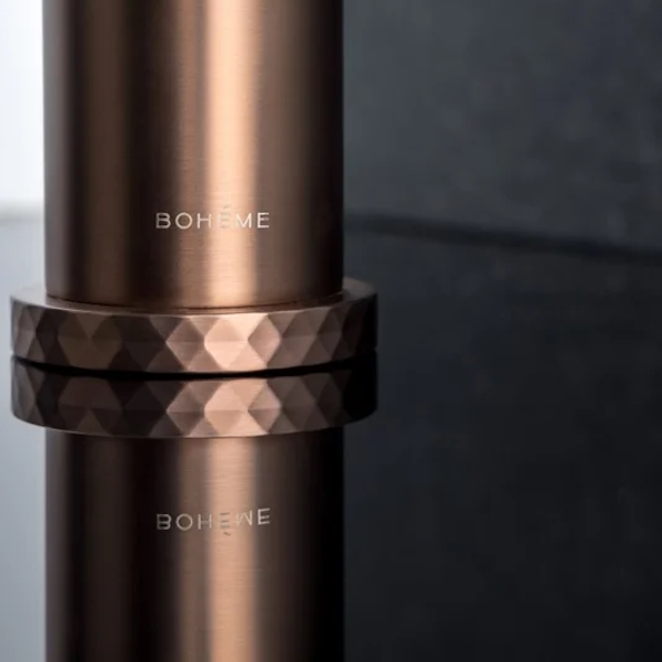 Смеситель для раковины Boheme Stick брашированная медь 121-CB (детальная фотография), из латуни, округлая форма