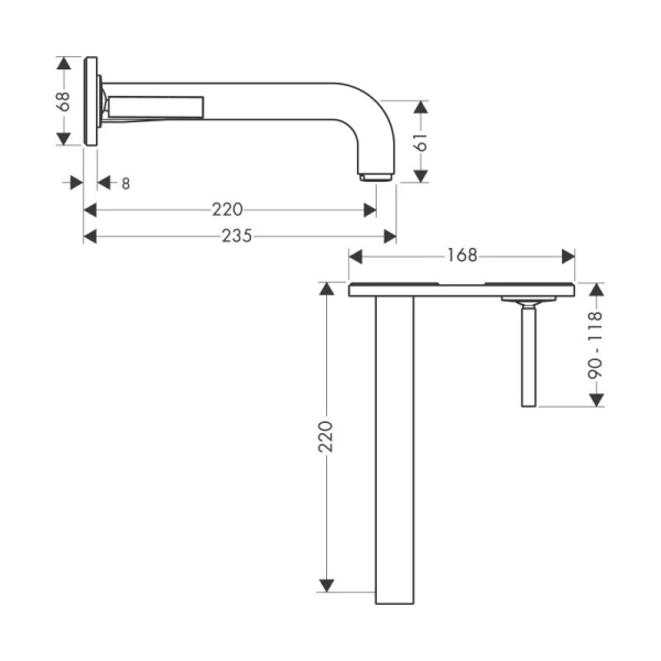 Смеситель для раковины Axor Citterio 39115000 (детальная фотография), для раковины