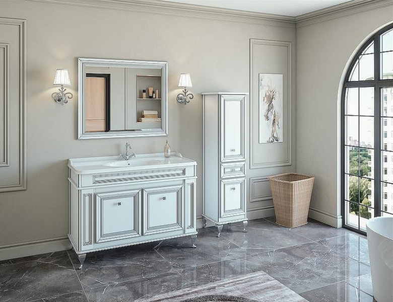 Шкаф-пенал напольный Caprigo Fresco 40 см Bianco 10650R-В016 (детальная фотография), напольные