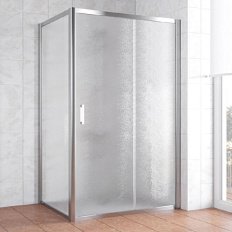 Душевой уголок профиль черный матовый стекло шиншилла Vegas-glass