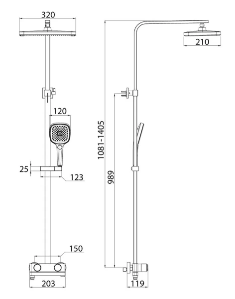 Душевая стойка IDDIS Slide хром SLISBBTi06 (детальная фотография), современные, hi-tech