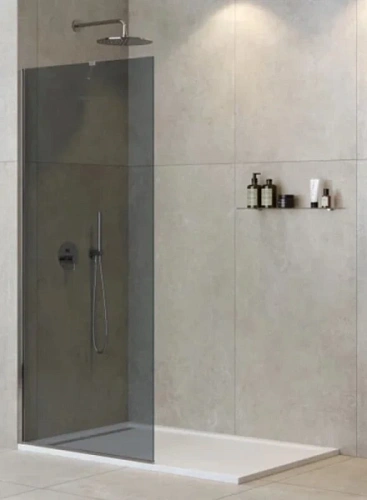 Душевая перегородка Cezares Liberta 100 см стекло графит, профиль хром - фото 4