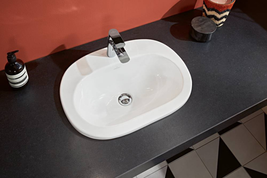 Раковина Villeroy & Boch O.novo 56 см с покрытием CeramicPlus 416156R1 (детальная фотография), современные, hi-tech