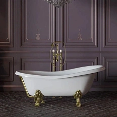 Ванна из искусственного камня Migliore Bella 170х80 см фурнитура золото