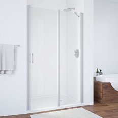 Душевая дверь профиль матовый хром стекло прозрачное Vegas-glass