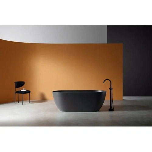 Ванна из искусственного камня Abber Frankfurt 170x75 см черная - фото 2