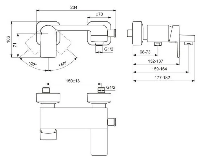 Смеситель для ванны Ideal Standard Edge однорычажный A7121AA (детальная фотография), для ванны