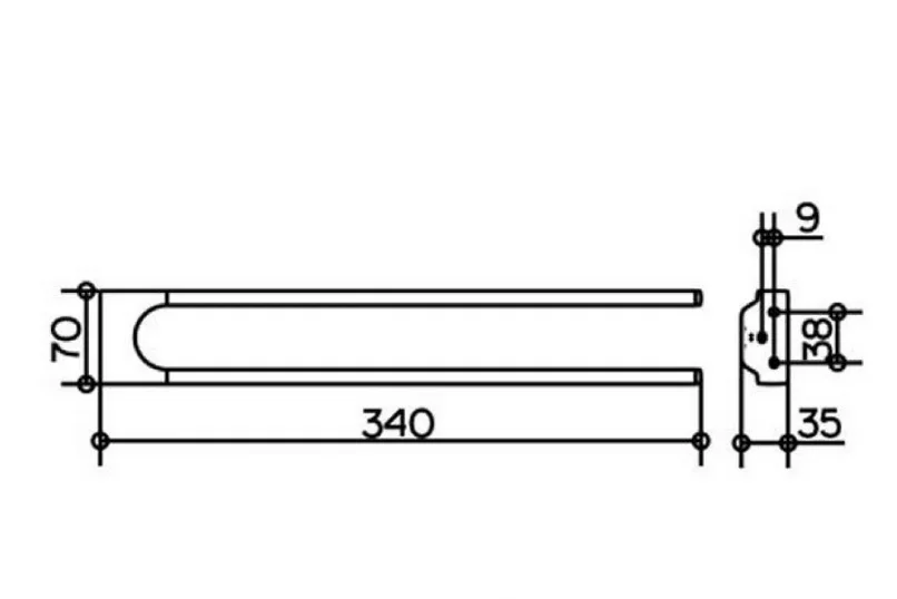 Полотенцедержатель для ванной Keuco Moll 12719 12719 010000 (детальная фотография), современные, hi-tech
