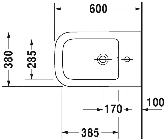 Биде напольное Duravit P3 Comforts белое 2269100000 (детальная фотография), прямоугольной формы