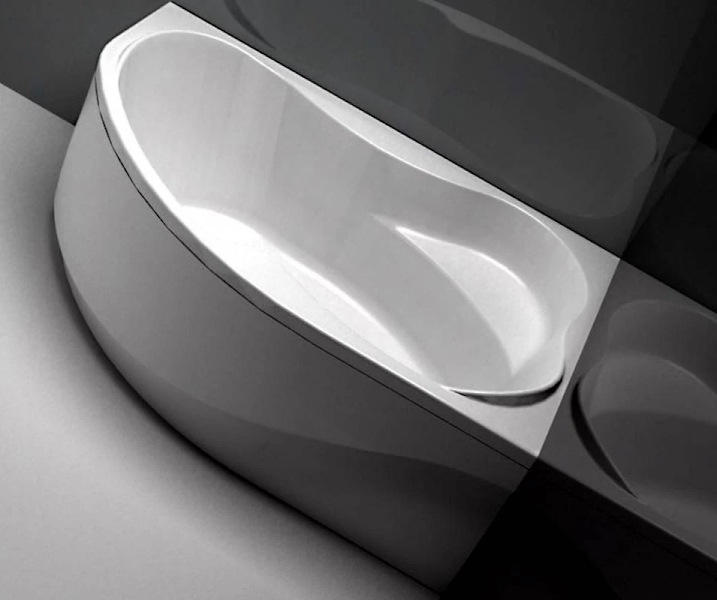 Ванна акриловая, правая, Aquanet Capri 170х110 (детальная фотография), без гидромассажа, недорогие, с ручками, большие, глубокие