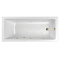 Ванна гидромассажная Whitecross Wave Slim Relax, 170 х 70 см, белая/золото, 0111.170070.100.RELAX.GL