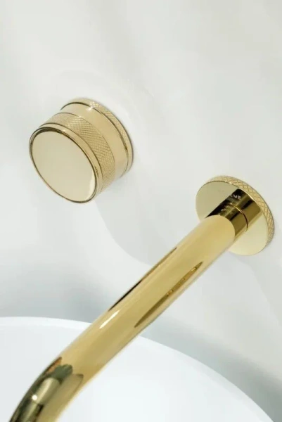 Смеситель для раковины Boheme Prestige золото 152-2-G-PR (детальная фотография), скрытого монтажа, встраиваемые в стену