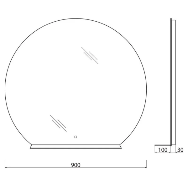 Зеркало с подсветкой BelBagno 90 см c полкой SPC-RNG-900-LED-TCH-MENS (детальная фотография), в наличии