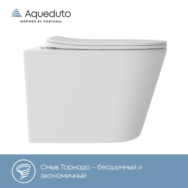 Унитаз подвесной Aqueduto CONE Plus белый глянцевый CONT0210 (детальная фотография), фарфор, керамика