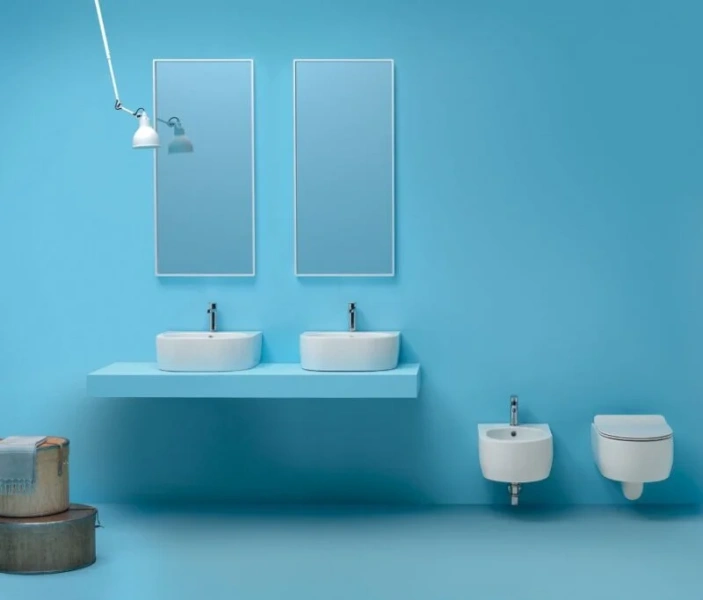 Раковина с одним отверстием под смеситель, Kerasan Flo 3141bi*1 314101*1 (детальная фотография), белые