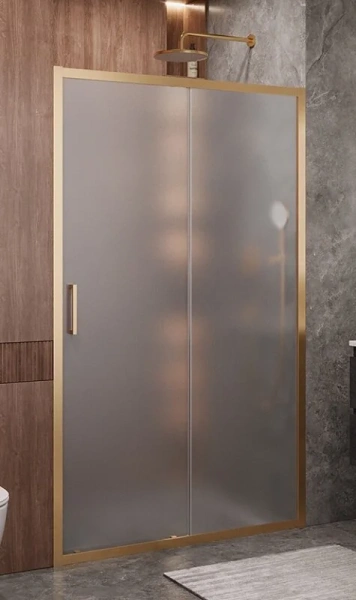 Душевая дверь в нишу Cezares Molveno 120 см стекло рифленое профиль золото MOLVENO-BF-1-120-P-BORO (детальная фотография)
