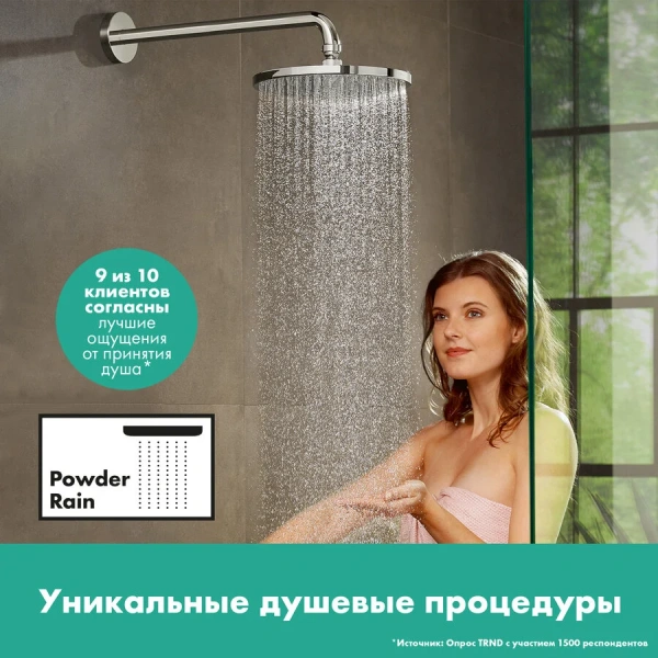 Верхний душ Hansgrohe Raindance S с настенным держателем, хром 27607000 (детальная фотография), хром index_1