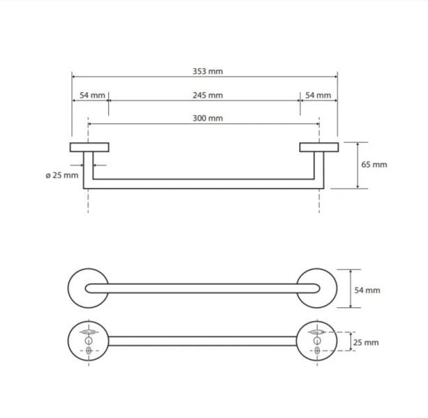 Поручень для ванной Bemeta Omega хром 104204332 (детальная фотография), современные, hi-tech