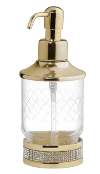 Дозатор для мыла Boheme Royal Cristal золото, прозрачные кристаллы 10929-G (детальная фотография)