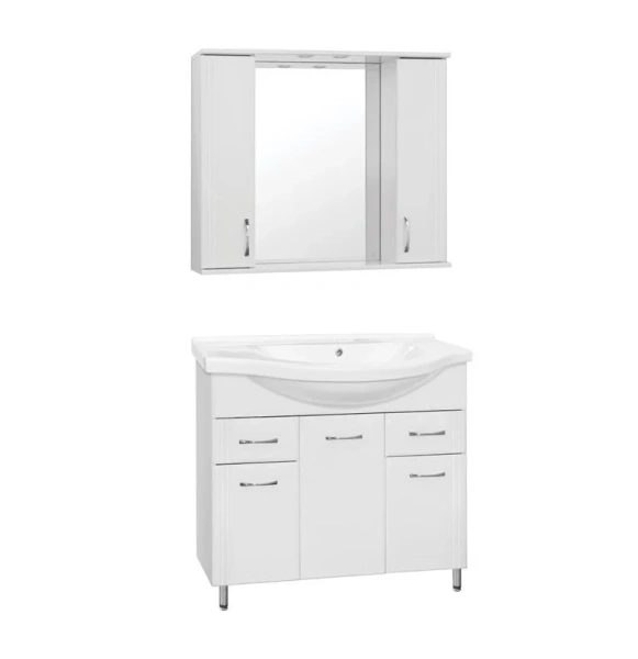 Тумба под раковину напольная Style Line Эко Стандарт 96 см белая ЛС-00000240 (детальная фотография), напольная, пристенная