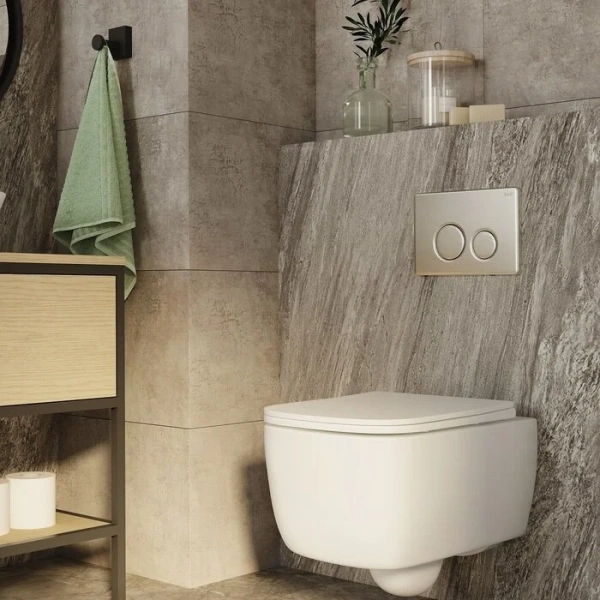 Клавиша смыва IDDIS Unisteel универсальная нержавеющая сталь UNS10S0i77 (детальная фотография), слив эконом-стандарт с двумя клавишами