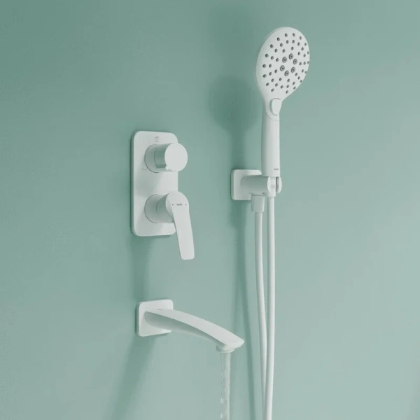 Душевой комплект IDDIS Ray белый матовый RAYWT03i68 (детальная фотография), современные, hi-tech