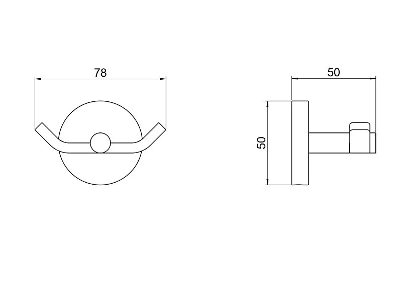 Крючок для ванной Акватек Бетта оружейная сталь AQ4602BGM (детальная фотография), современные, hi-tech