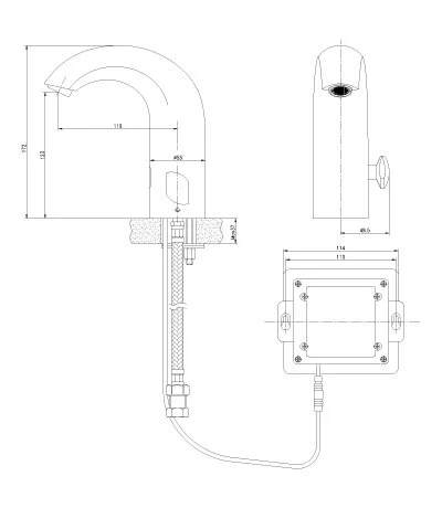 Смеситель для раковины сенсорный Lemark Project LM4656CE (детальная фотография), для раковины