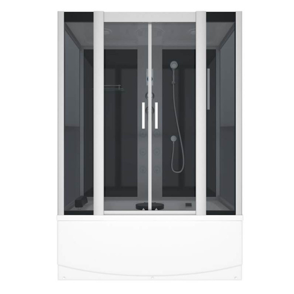 Душевой бокс, задние стенки чёрные, стекло тонированное, Erlit ER 4515TP-C4 ER4515TP-C4 (детальная фотография), прямоугольные