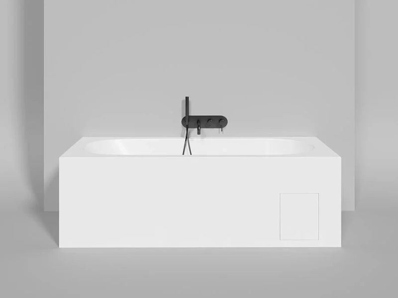 Ванна из искусственного камня Salini Ornella Kit 180x80 см S-Stone белая матовая 102422M (детальная фотография), без гидромассажа, большие