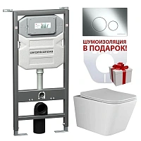 Унитаз с инсталляцией Ceramica Nova Metric кнопка хром
