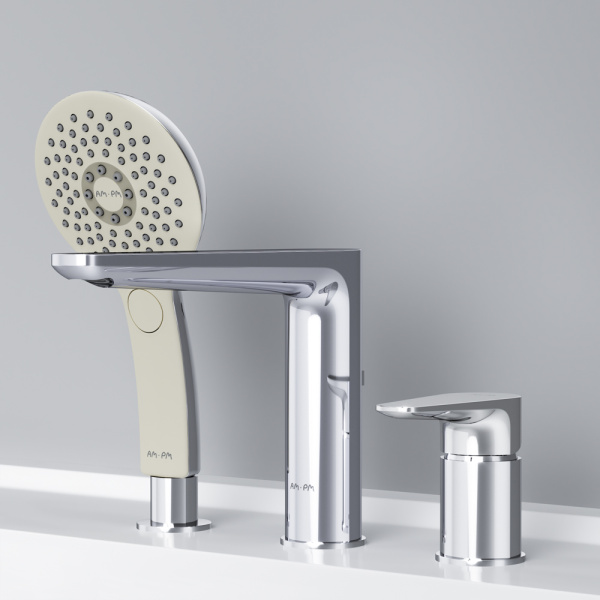 Смеситель для ванны AM.PM Inspire трехсекционный хром  F5001300 (детальная фотография), для ванны