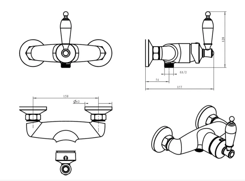 Смеситель для душа Boheme Vogue Crystal хром 224-CRST (детальная фотография), для душа