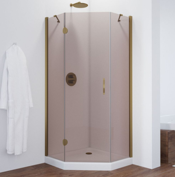 Душевой уголок стекло бронза Vegas-glass AFA-Pen 90 05 L (детальная фотография), многоугольные