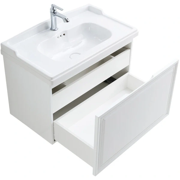 Тумба под раковину подвесная Cezares Giubileo 80 см bianco lucido GIUBILEO-800-1C-SO-BL (детальная фотография), белая