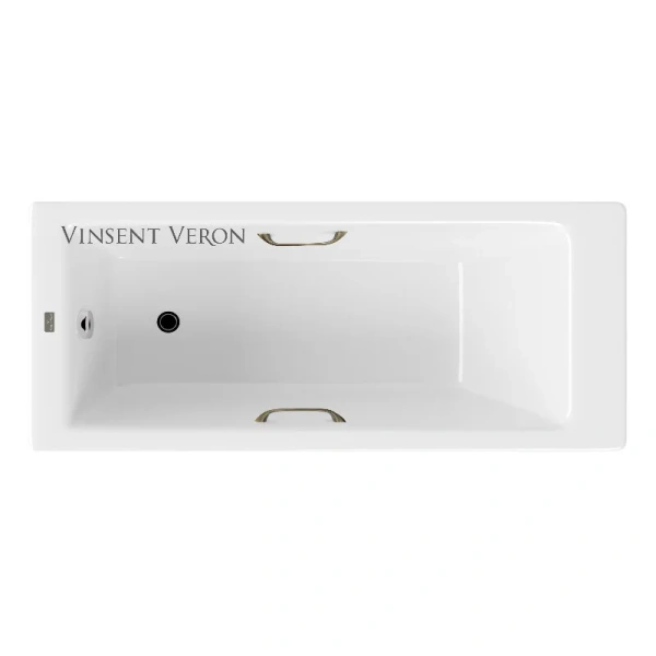 Чугунная ванна Vinsent Veron Tampa VTP1707042H/VH0012BR, 170 x 70 см, ручки бронза, цвет белый (детальная фотография)