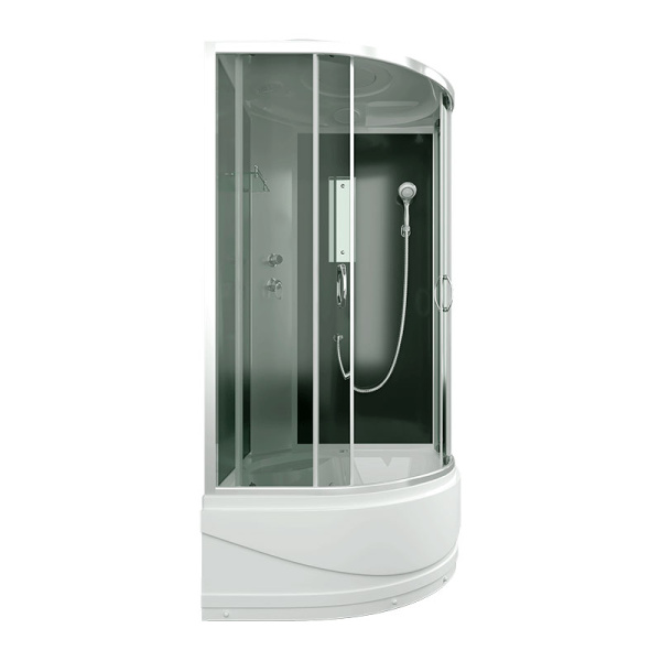 Душевая кабина Erlit Comfort 90x90 см задняя стенка черная ER3509TP-C4-RUS (детальная фотография), с раздвижными дверьми