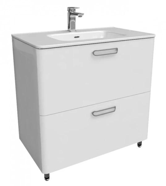 Тумба с раковиной напольная IDDIS Brick 80 см белая BRI80WFi95K (детальная фотография)