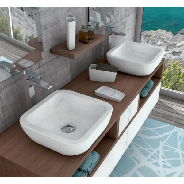 Раковина Акватон Khroma 40 см накладная 7327654000 (детальная фотография), белые