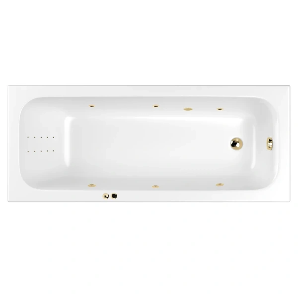 Ванна гидромассажная акриловая Whitecross Vibe Line nano 0105.170070.100.LINENANO.GL, 170 x 70 см, белый/золото (детальная фотография)