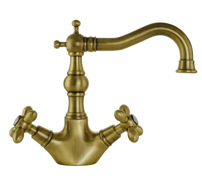 Смеситель для раковины Bugnatese Princeton Plus бронза PrincetonPlus8034BR (детальная фотография), для раковины