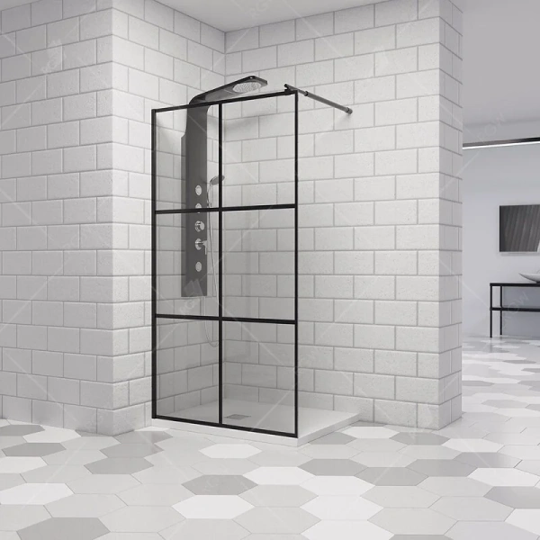 Душевая перегородка RGW Walk In WA-111B 90 см профиль черный 411011109-84 (детальная фотография)