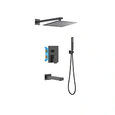 Душевой комплект Акватек Либра черный матовый